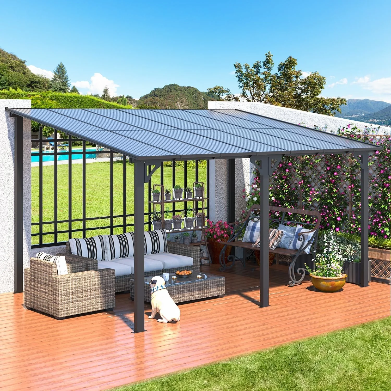 h1-5-1-1 Aecojoy Aluminum Pergola with Canopys - Image 1
