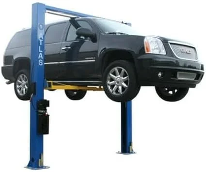 i1-14-1-1 ATLAS Automotive Equipment 9OHSC-SS 2-Post Vehicle Overhead Lift, 11’9” Minimum Ceiling Height, 9,000lb Capacity, Clear Floor, 11’10” Height, 3-Stages Front and 2-Stage Rear Arms, for DIY/Hobbyists - Image 1