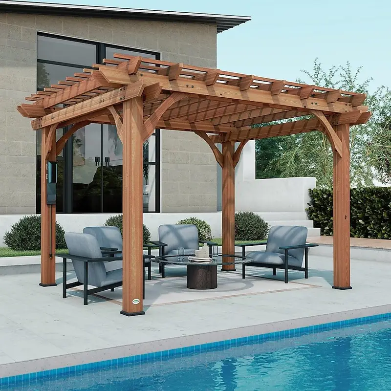 i1-5-1-1 Backyard Discovery 10′ x 12′ Cedar Pergolas - Image 1