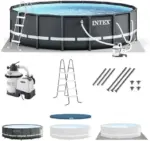 Intex Ultra XTR Frame 14′ x 42″ Round Above Ground Outdoor Swimming Pool Set with Sand Filter Pump, Ladder, Ground Cloth, and Pool Covers - Image 4