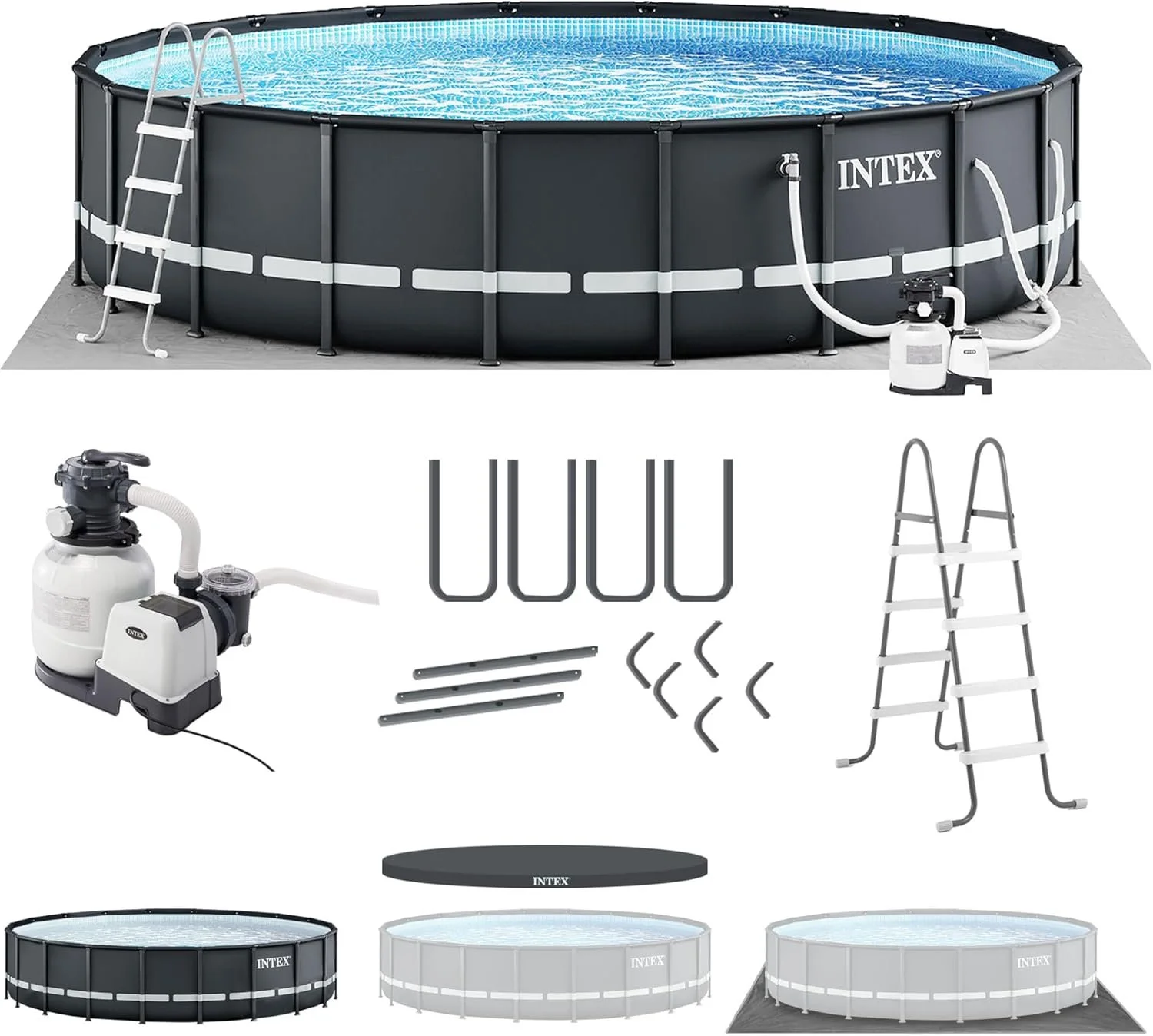k1-13-1-1 INTEX Ultra XTR Frame Round Above Ground Swimming Pool Set with Pumps - Image 1
