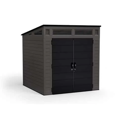o1-22-1-1 Suncast Modernist 7 ft. x 7 ft. Resin Vertical Pent Storage Shed with Floor Kits - Image 1