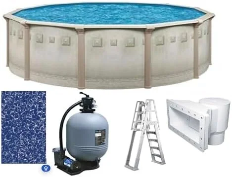 t1-12-1-1 Brazil Premium 27′ x 52″ Round Above Ground Swimming Pool Packages - Image 1