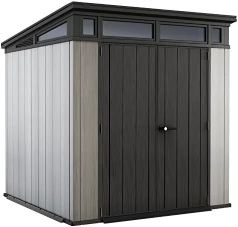 v1-21-2 Keter Outdoor Storage Sheds, for House, Patio & Yard, Plastic Resin, Artisan, 7×7 Ft, Gray - Image 1
