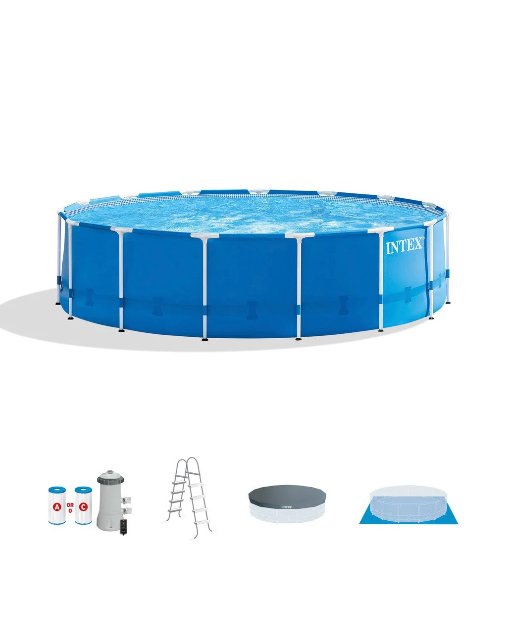x1-11-1-1 Intex 15ft x 48in Metal Frame Pool Sets - Image 1