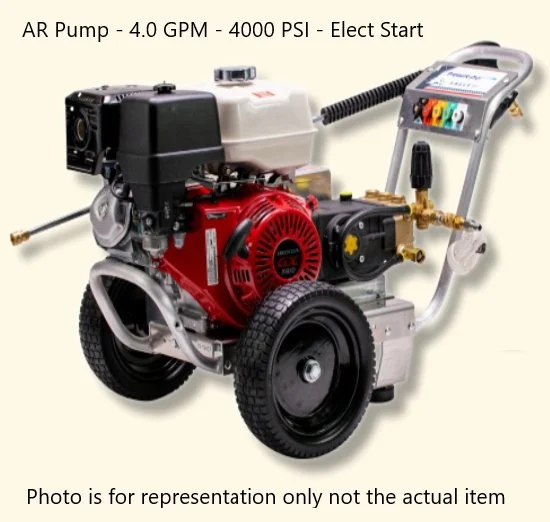 x4-1-1 Pressure-Pro Eagle II 4000 PSI @ 4.0 GPM AR Pump Belt Drive Gas Honda Engine Cold Water Pressure Washer w/ Electric Starts - Image 1